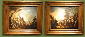 Par de batalhas de Francesco Maria Rainieri conhecido como "Lo Schivenoglia" cm 40 x 47