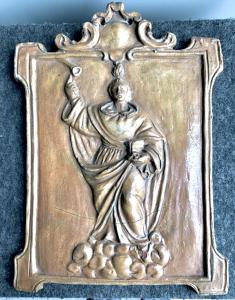 Formella devozionale in terracotta raffigurante San Vincenzo Ferreri.Emilia Romagna.