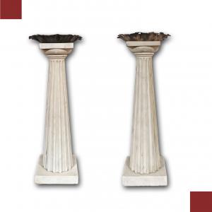 COPPIA DI CANDELABRI IN MARMO SECONDA META’ XVIII SECOLO