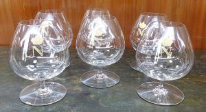 Vintage Baccarat Crystal Large Napoleon Cognac Brandy Snifter Glasses