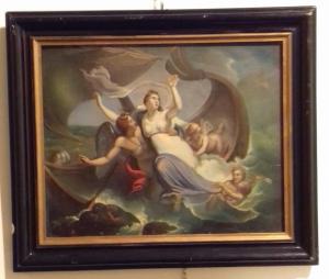 Olio su tela raffigurante scena mitologica del 1800
