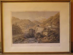 ANTICA STAMPA “LE VEDUTE FERROVIA TORINO- GENOVA” 1853