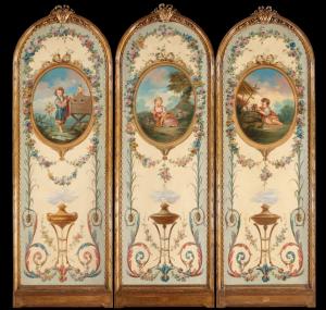 Conjunto de três painéis séc. XVIII