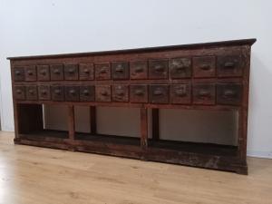 Industrial/workshop workbench with 26 drawers - early 1900s