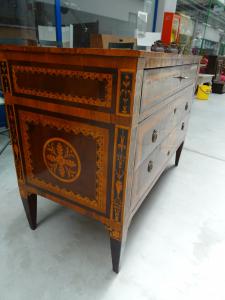 Comò  finemente intarsiato fine 1700 Luigi XVI lombardia - Foto 9