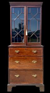 Mahogany double-body credenza. England.