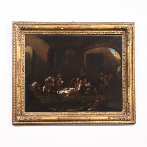 Dipinto con Scena di Genere - Il Pranzo dei Fraticelli