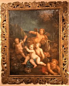 Stefano Magnasco ( Genova 1635 c. - 1670 c. )   " Baccanale di putti "