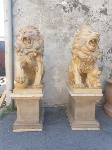 Coppia di Leoni in marmo 100x50x200h