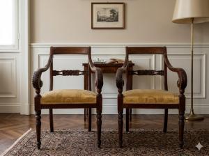 Pair of Charles X Mahogany Armchairs - Restoration Included_car 3483