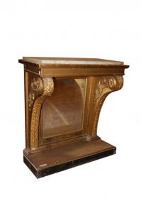 Vergoldete Biedermeier-Konsole aus dem 19. Jahrhundert