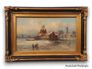 Pintura Flamenga Paisagem Nevado
