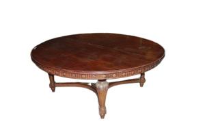 Large early 1800s French Louis XVI style mahogany table, 2 meters in diameter.