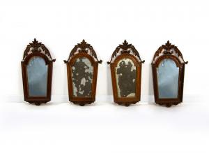 Four walnut and gilded wood wall sconces, early 19th century