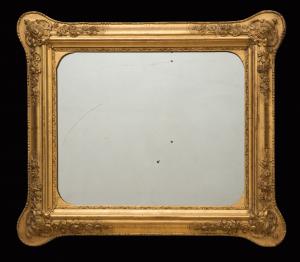 Specchiera antica Napoleone III Francese in legno dorato e intagliato periodo XIX secolo