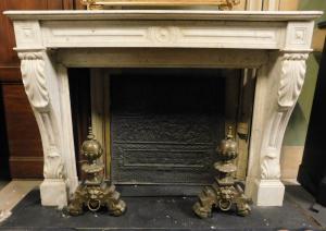 CHM865 - Carrara white marble fireplace, dimensions cm W 146 x H 106 x D 38