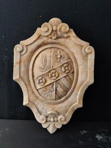 Stemma Araldico Fiorentino - 45 x 31 cm - Marmo nembro giallo Tabaccon