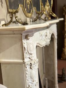 Large statuary marble fireplace