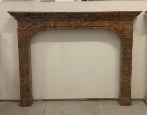Antique Verona red marble fireplace