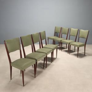 Gruppo di Otto Sedie Vintage Anni 60 Produzione Italia
