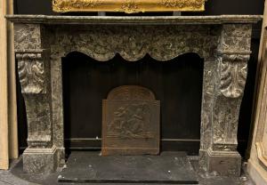 CHM856 - Gray marble fireplace, measures cm W 152 x H 108 x D 42