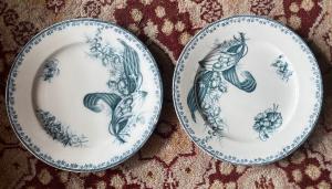 Pair of Richard plates with lilies of the valley.