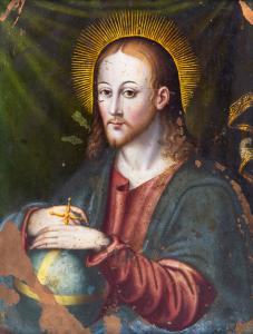 "Salvator Mundi" olio su rame, XVII Secolo, "Salvator Mundi" Oil on copper, 17th century