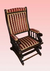 Poltrona oscillante francese del 1800 in palissandro