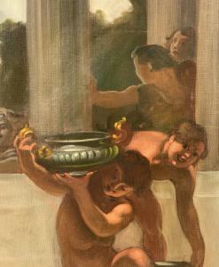 Mattia Traverso (Genua 1885 – Genua 1956) – Große Bankettszene mit Putten und Nymphen. - Foto 9