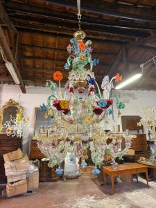 Murano-Lüster, polychrom, Höhe 1,40 m, Durchmesser 1 m