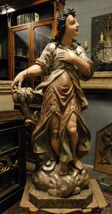 dars439 - statua policroma rappresentante Arcangelo, cm l 60 x h 140 