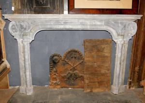 chm513 fireplace, 18th century, Italian, gray bardiglio marble, cm W 190 x H 122