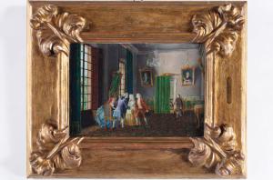 Interior do século XVIII com figuras