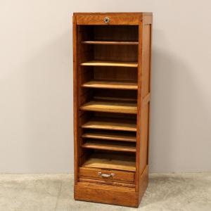 Antiker Eichenholz-Aktenschrank mit Rollladen - Foto 6