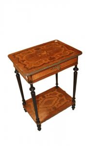 Richly inlaid French Napoleon III style dressing table from the 1800s