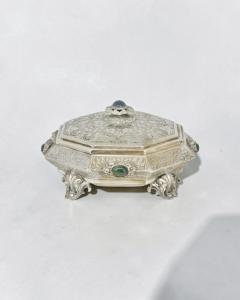  Scatola in Argento con Pietre Dure  - Italia Inizio XX Secolo 
