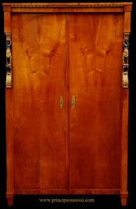Magnificent first empire era wardrobe in original condition. Vienna, first quarter of the 19th century.