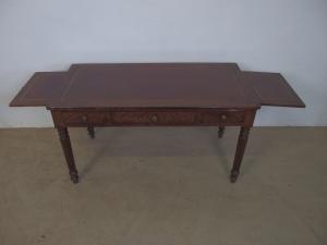 19th-century mahogany center desk, cm L 129xP64xH72