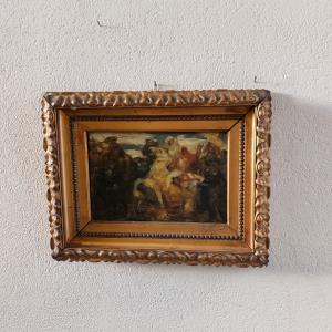 Gemälde auf Holzplatte G. Rivaroli