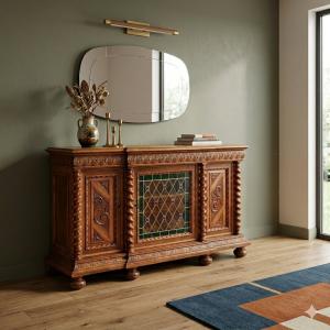 Credenza in Stile Neobarocco in Noce Italia Fine XIX Secolo