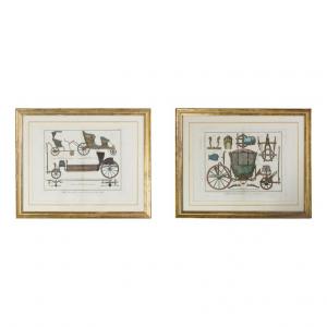 Pair of prints "carriages" from Diderot & D'Alembert 18th century - ref. ST/530.