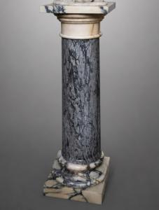Empire column in Medici Breccia and White Calacatta marble. Lombardy, early 19th century.