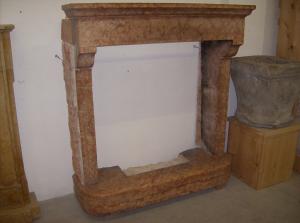 Antique Italian fireplace in red marble