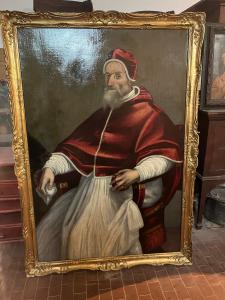 Large oil on canvas Pope Julius II