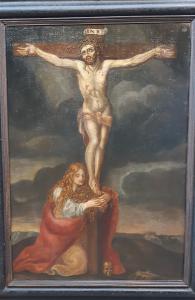 Dipinto antico Cristo con Maddalena del '600