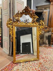 SPECC581 - Gilded mirror, 18th century, dimensions cm W 145 x H 203