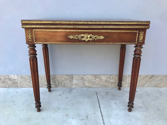 Elegante Tavolino da Gioco Napoleone III in Mogano - Restaurato (in corso d'opera)_car 2474