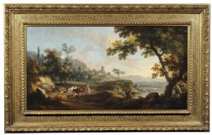 Vittorio Amedeo Cignaroli (Turin 1730 - 1800) - Flusslandschaft mit Bäuerin VERKAUFT