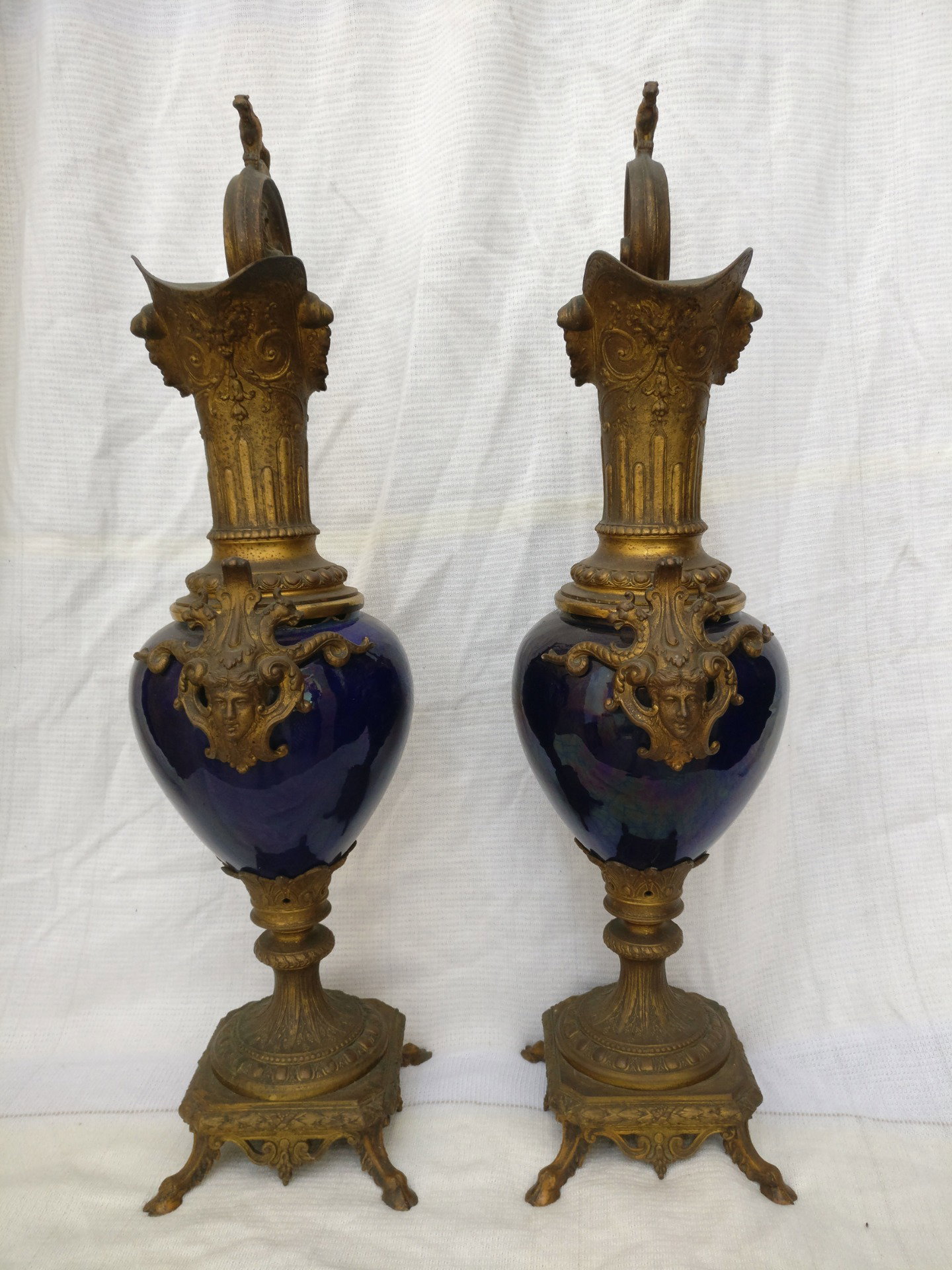 Coppia di Vasi, Napoleone III - H 74 cm - Bronzo e Porcellana - Seconda metà del 18° secolo - Francia