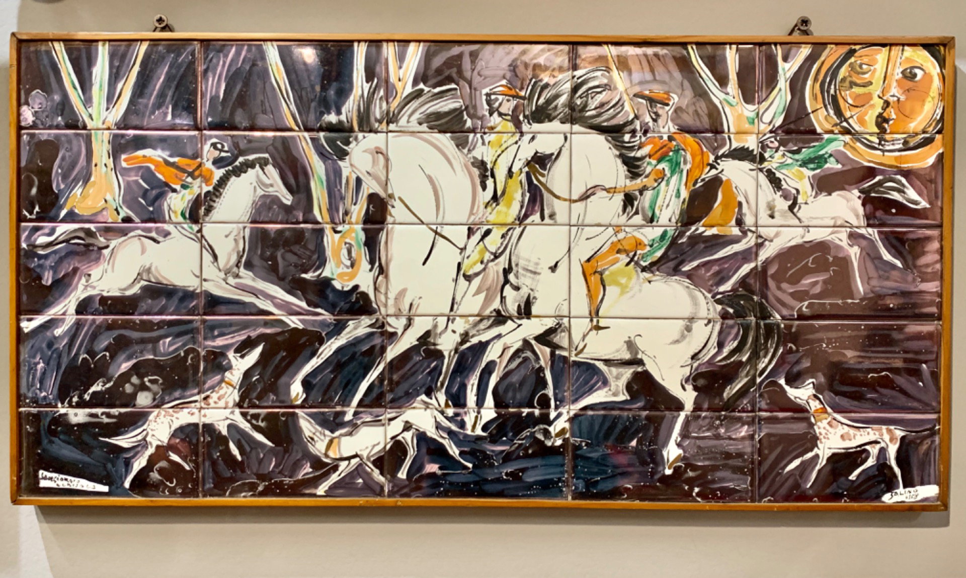 ELISEO SALINO 1958 (Albissola 1919 - Albissola 1999) - SÃO JORGE, ALBISOLA (ALBISSOLA). PAINEL DE CERÂMICA DECORADA